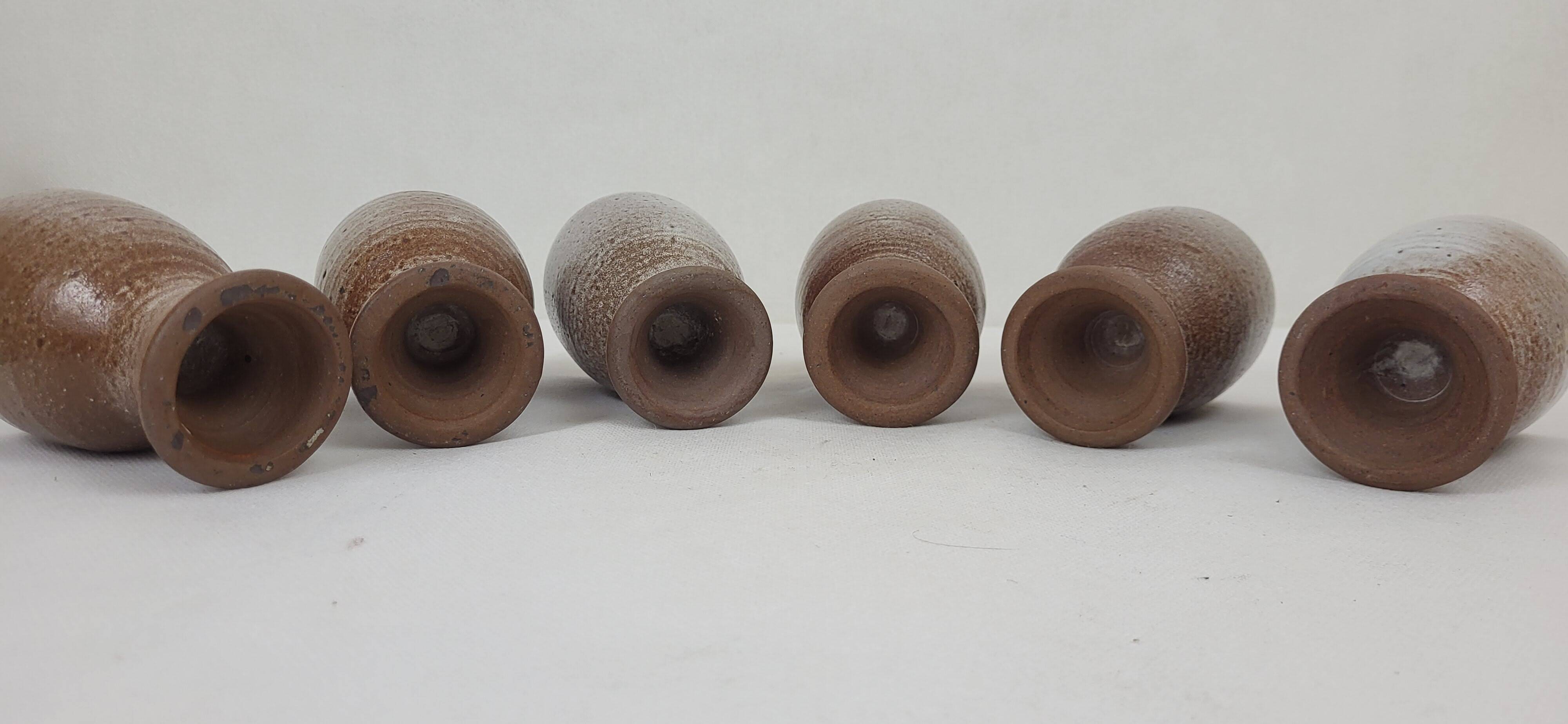 6 stoneware coffee cups from Ratilly / Pierlot