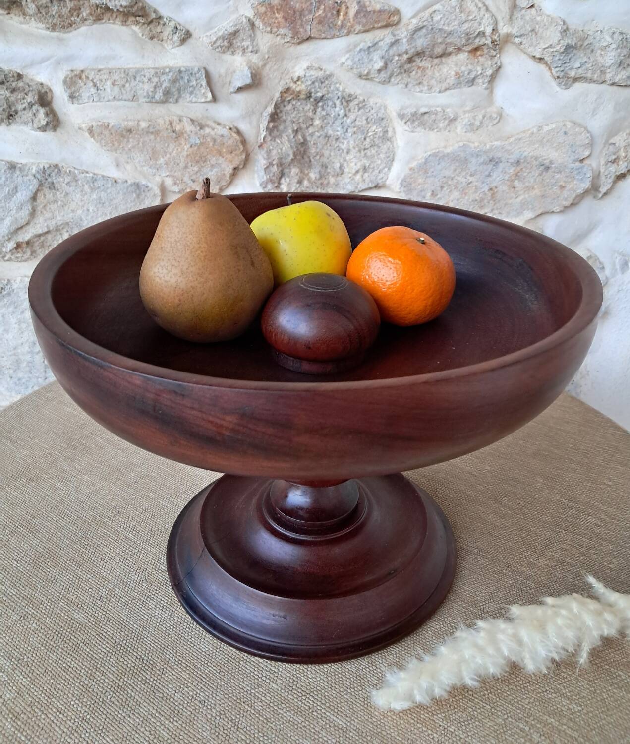 Wooden fruit bowl
