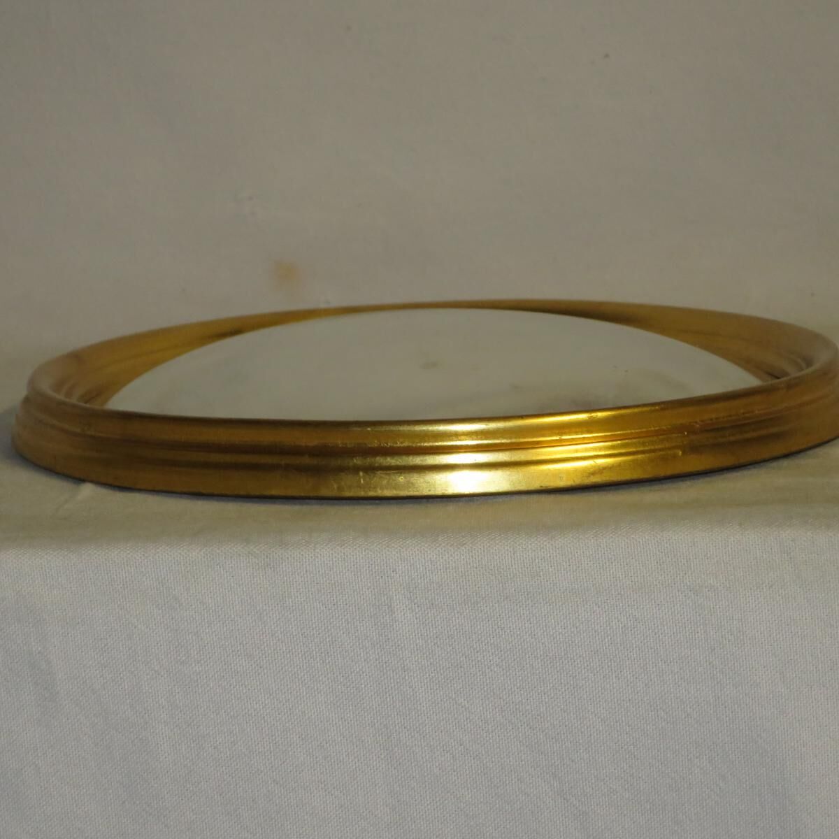 Curved mirror says witch wooden Golden 20th 33 cm