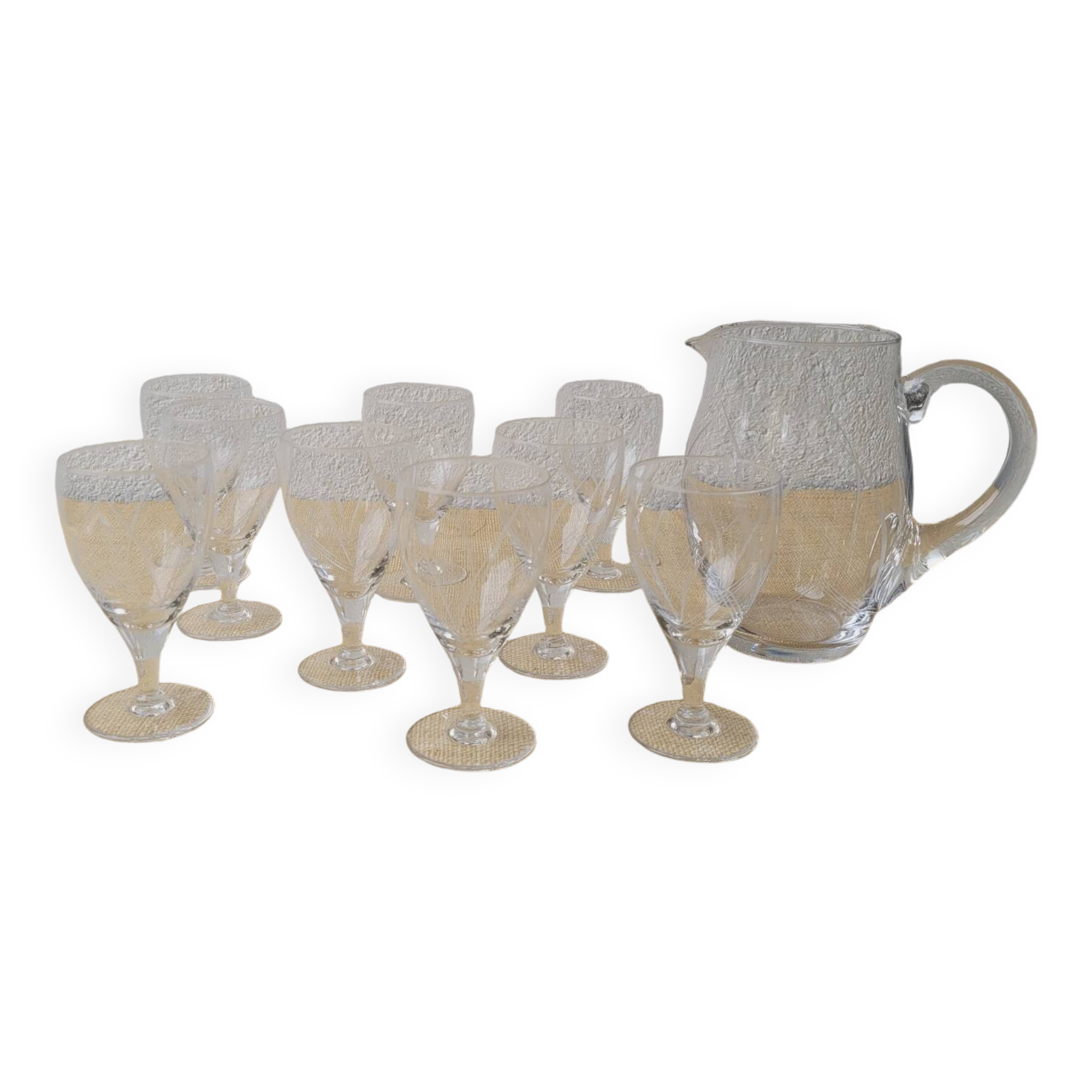 60's chiseled stemmed glasses