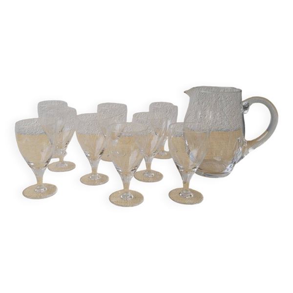 Verres à pied ciselés 60's