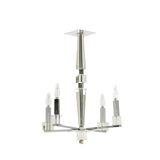 Jacques Adnet. Modernist chandelier in chromed metal. Circa 1940.