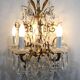 5 light bronze and crystal chandelier