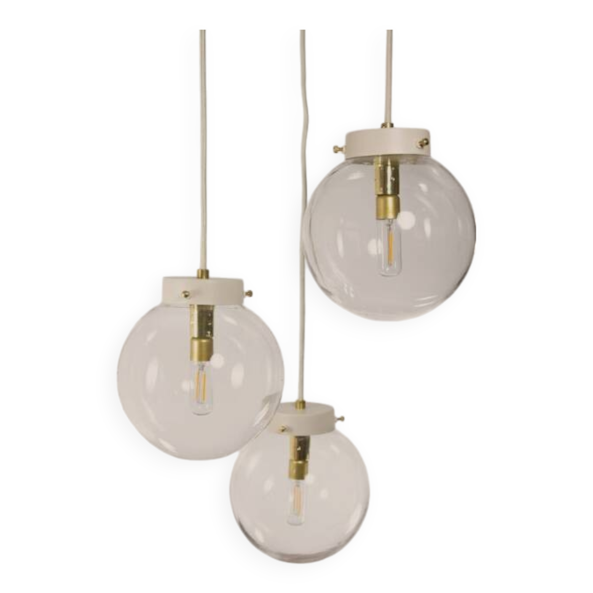 Lidija * yugochic pendant chandelier * mcm hanging light * mini vintage cascade * retro glass * gold