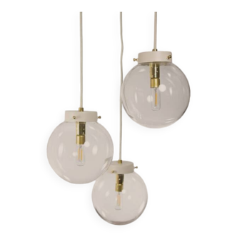 Lidija * lustre suspendu yugochic * lampe suspendue mcm * mini cascade vintage * verre rétro * or