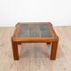 Table basse en orme et ardoise circa 1980