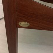 Pair of vintage Baumann armchairs – leather & solid wood – very good condition