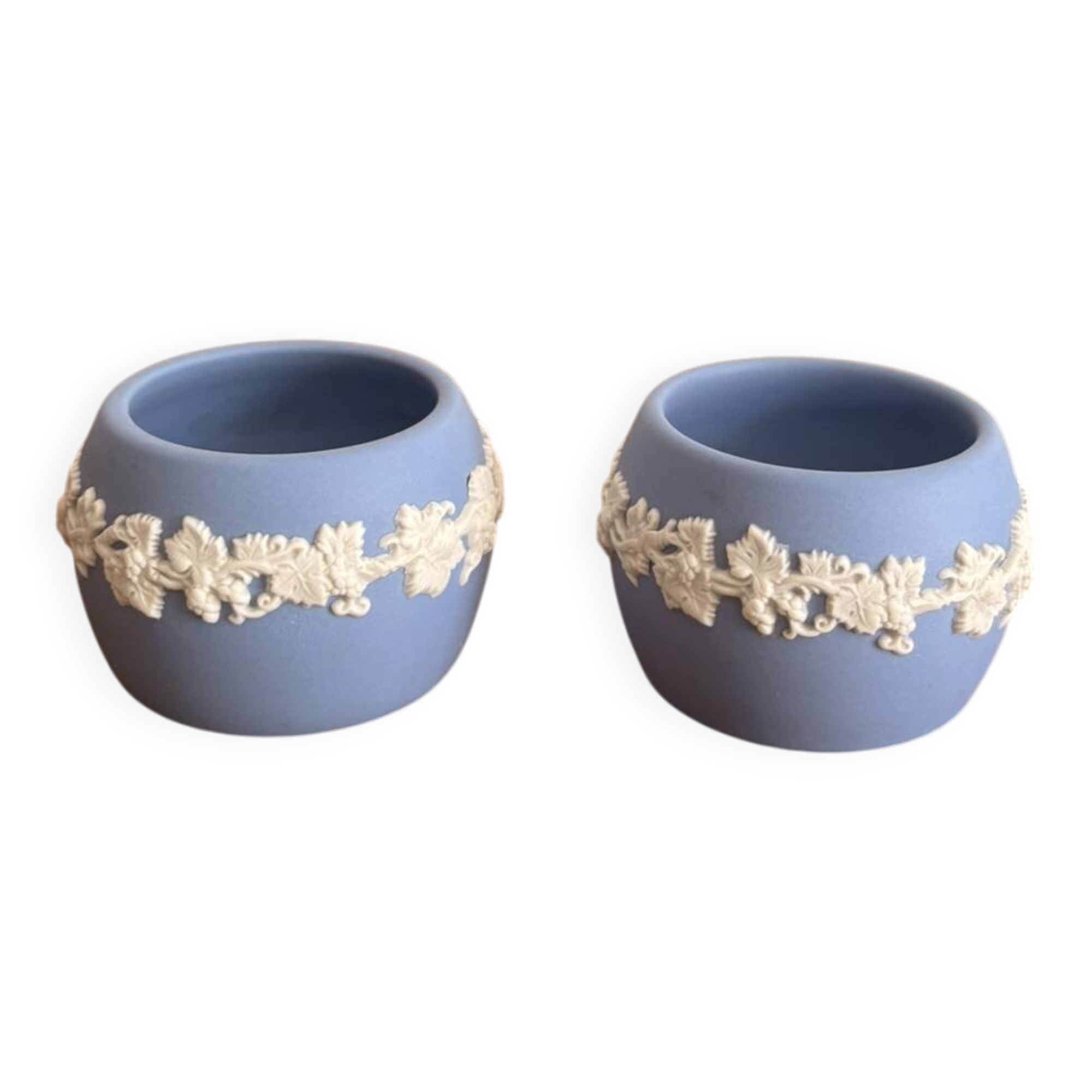 Paire Bougeoir Photophore Saleron Wedgwood Jasperware Bleu England