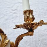 Pair of vintage French wall sconces in bronze, Louis XV Rococo style.