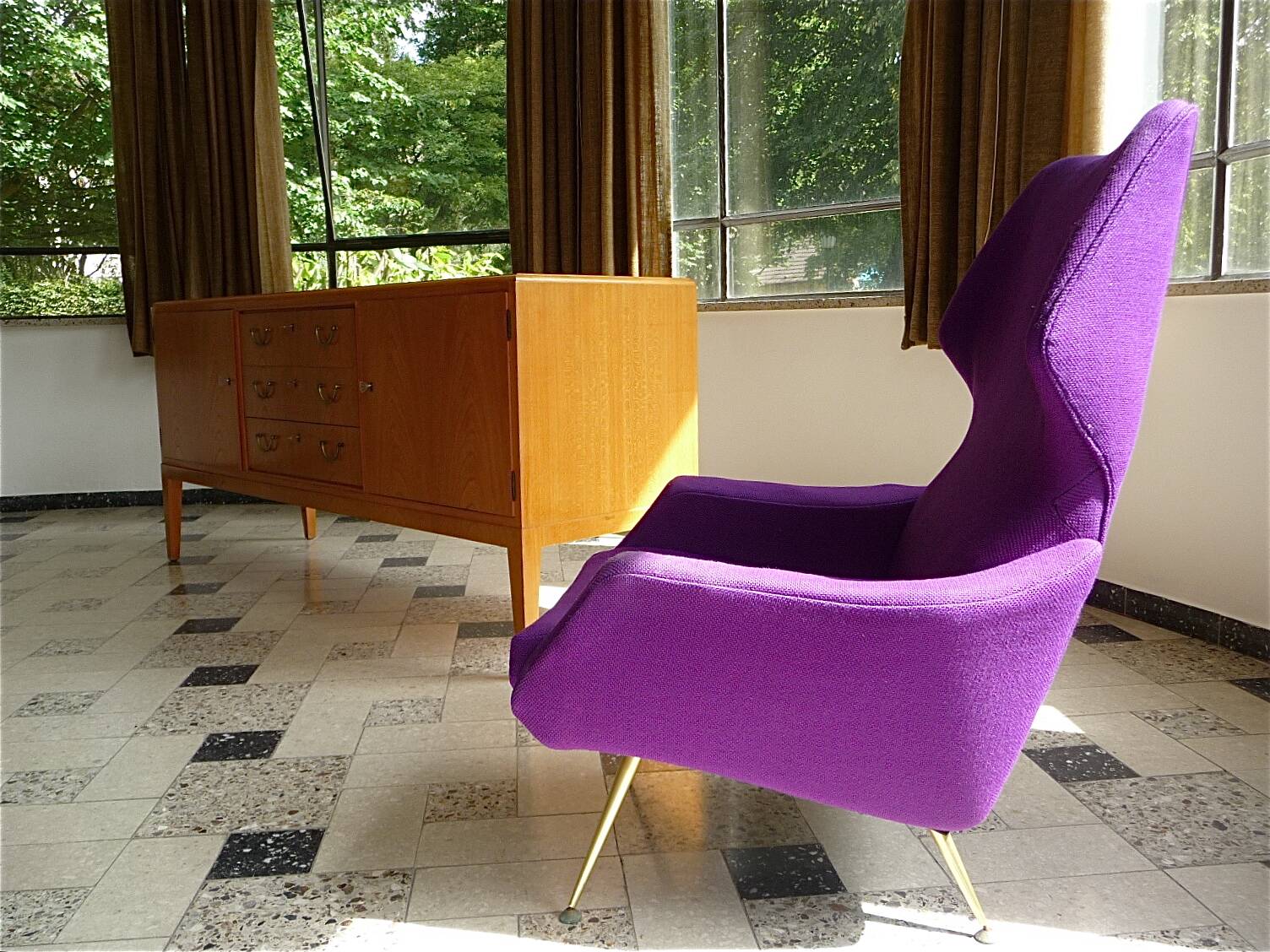 Rare Wingback Lounge Chair by Rudolf B. Glatzel for Alfred Kill, Germany 1950s