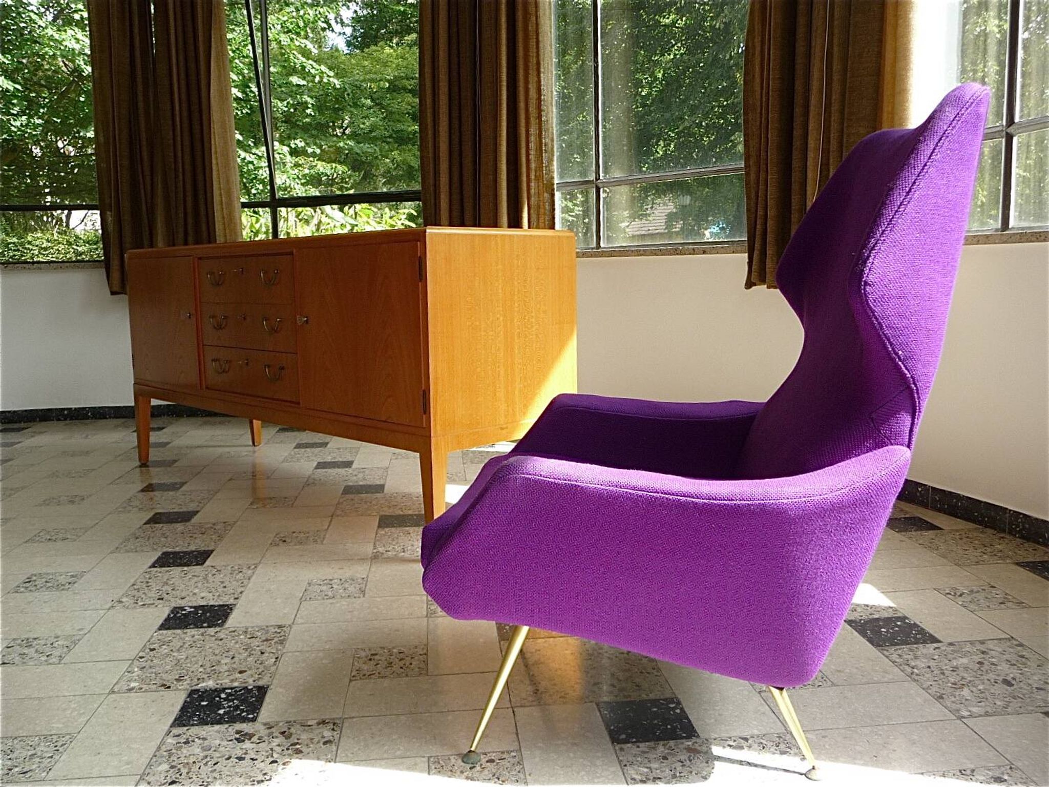 Rare Wingback Lounge Chair by Rudolf B. Glatzel for Alfred Kill, Germany 1950s