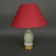 Napoleon III lamp in green cecidon on a brass base