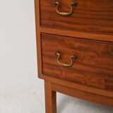 Scandinavian mahogany tallboy with brass handles