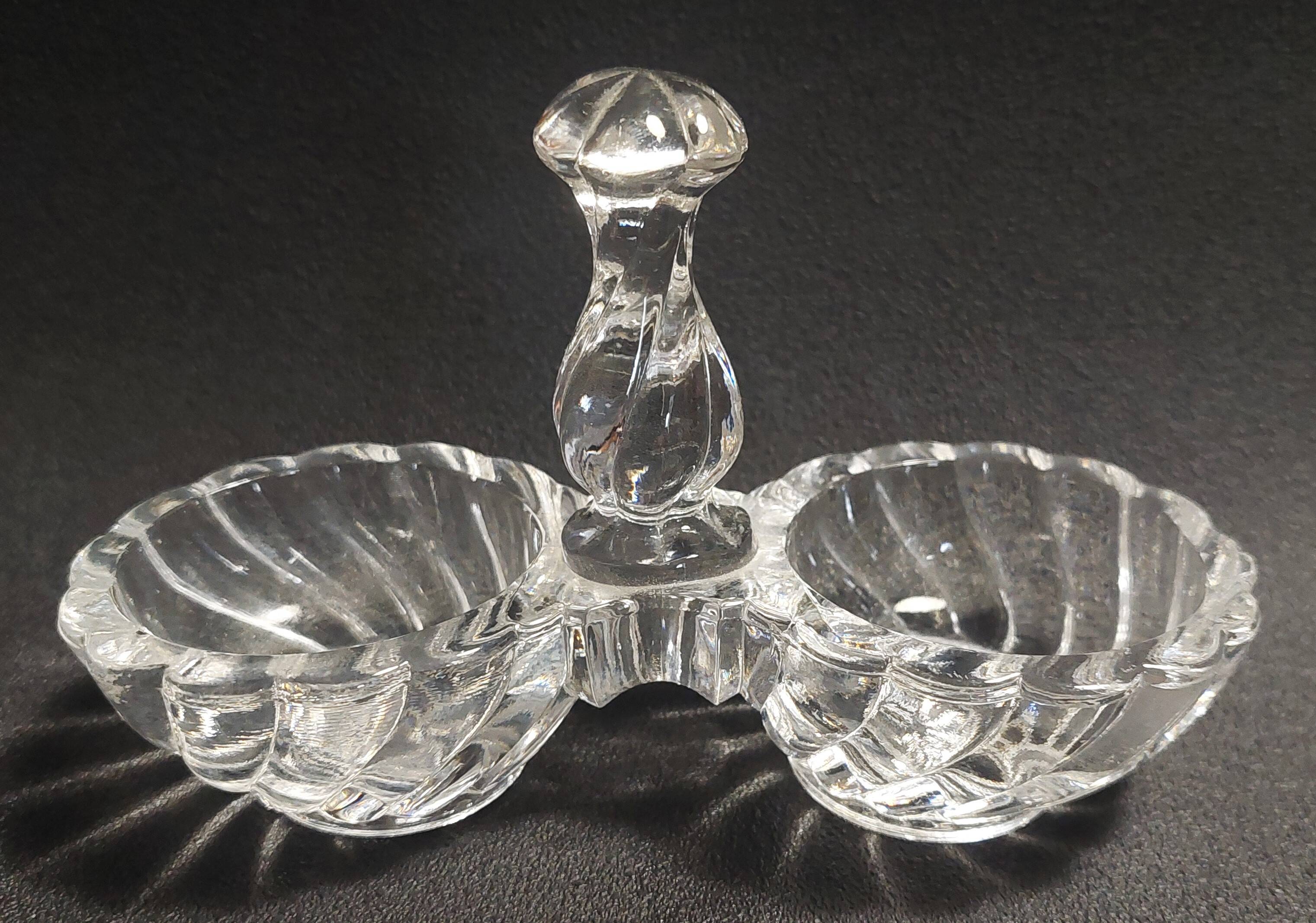 Baccarat crystal salt cellar, bamboo model, early 20th century