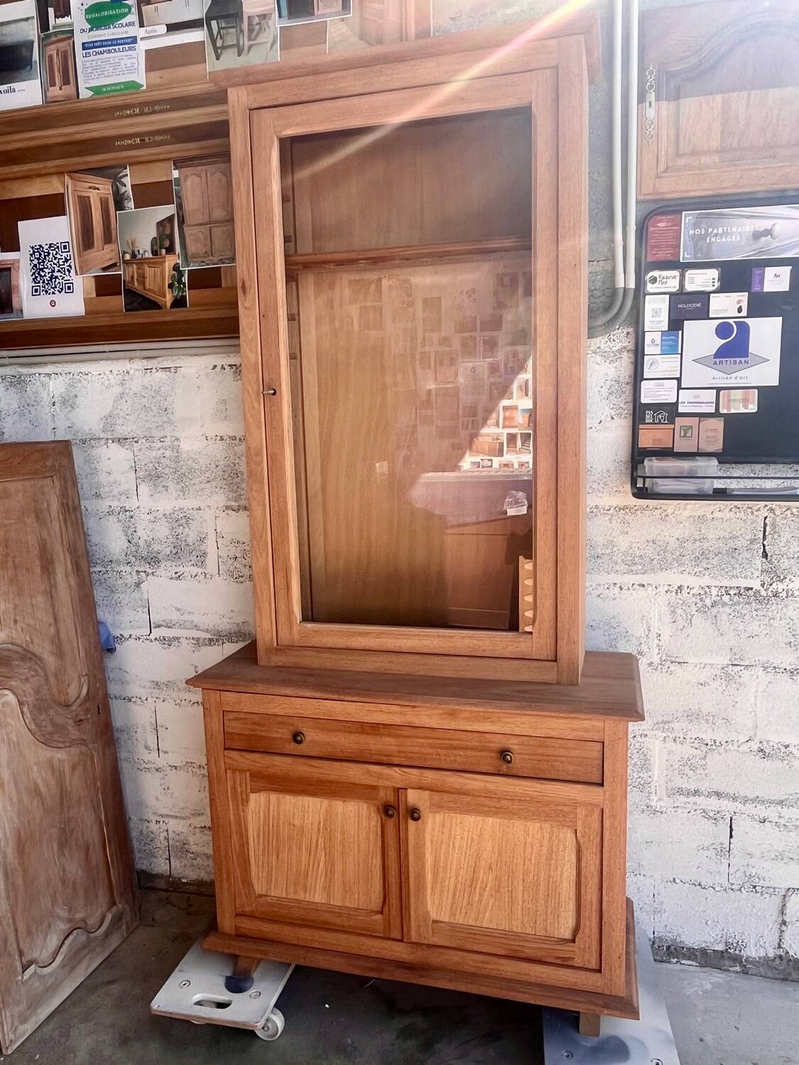 Raw wood gun cabinet