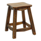 Characterful Solid Wood Vintage Stool Sculpted