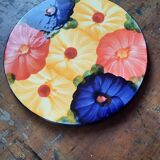 Assiette plate à fleurs colorées