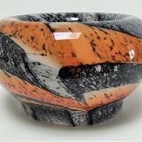 Vide poche Carlo Moretti verre opalin orange et noir design