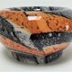 Vide poche Carlo Moretti verre opalin orange et noir design