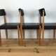 Set de 3 chaises Baumann années 60 hêtre et simili cuir