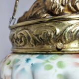 Lámpara de techo "Art Nouveau" de latón y cristal.  España, 1930s.