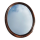 Vintage oval rattan mirror