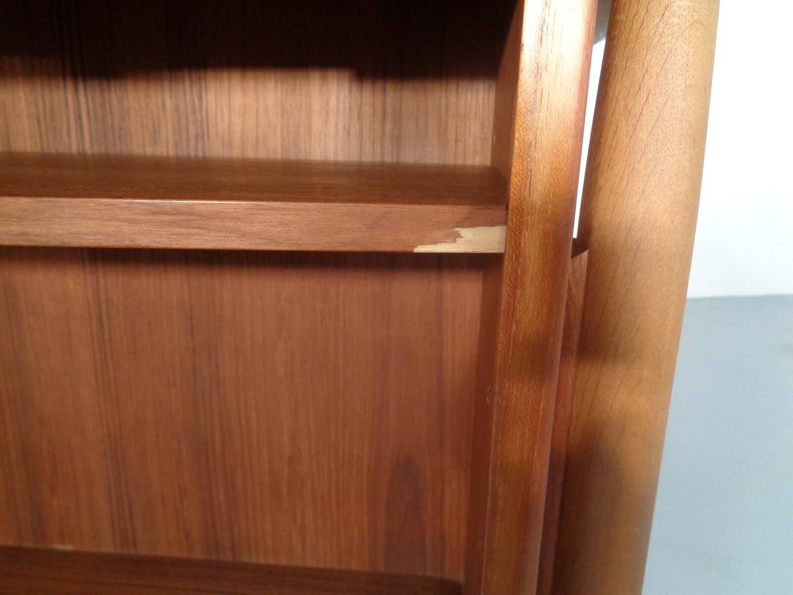 Vintage Danish Curved Teak Desk, 1960s