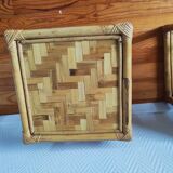 Pair of rattan bedside tables