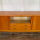 Enfilade moderniste en chêne longueur 197 vintage 1950 pieds compas