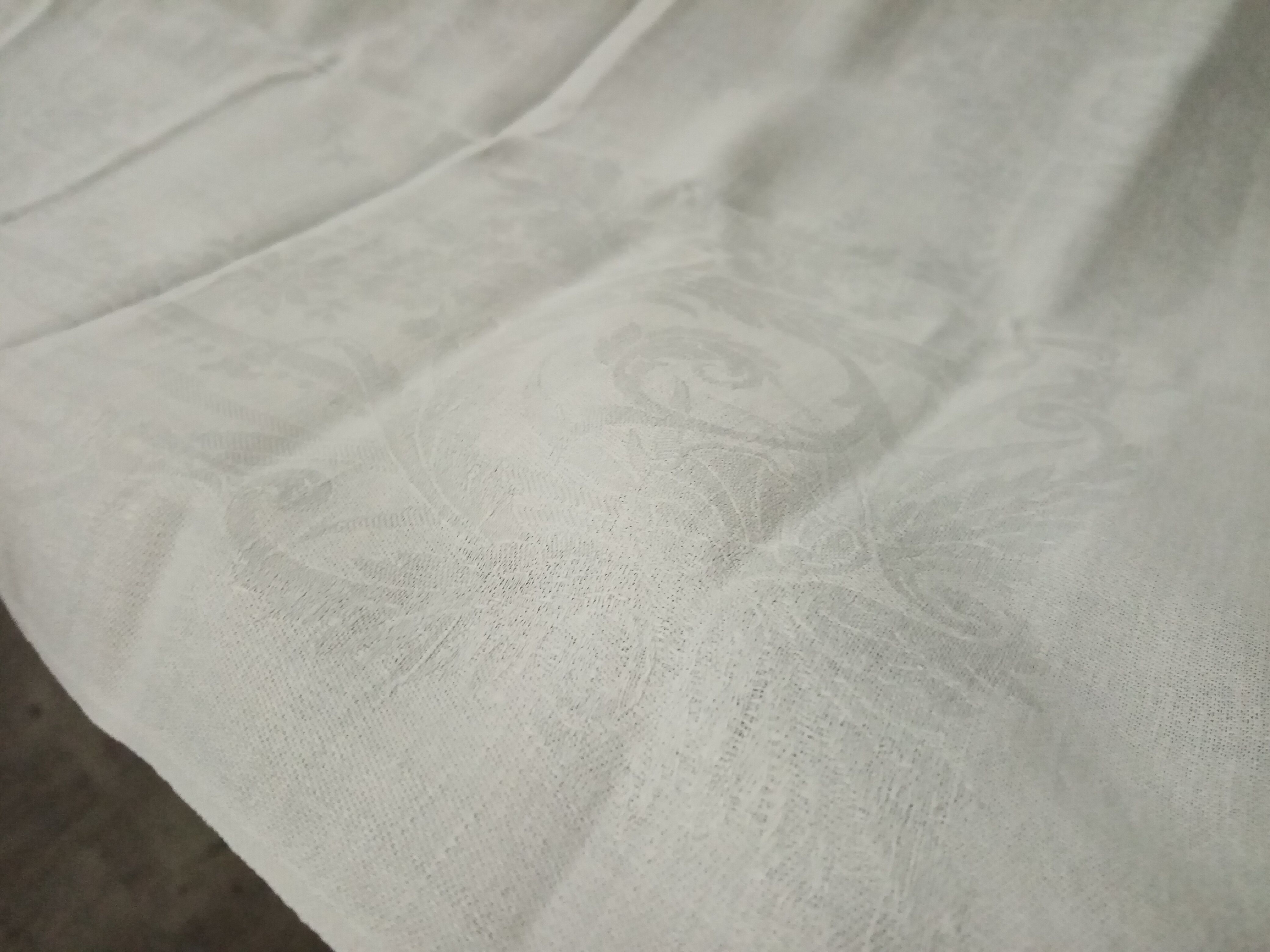 Lot de 6 anciennes serviettes damas broderie monogramme CM