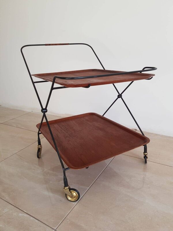 Mobilier moderne du milieu du siècle, bar en teck, Paul Nagel, Suède, années 1960.