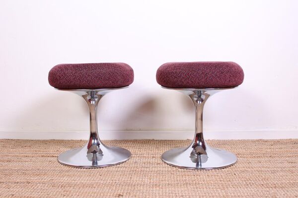 Tabourets en chrome par Börje Johansson pour Johansson Design 1960s