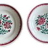 Antique plates and salad bowls in Longwy faience.