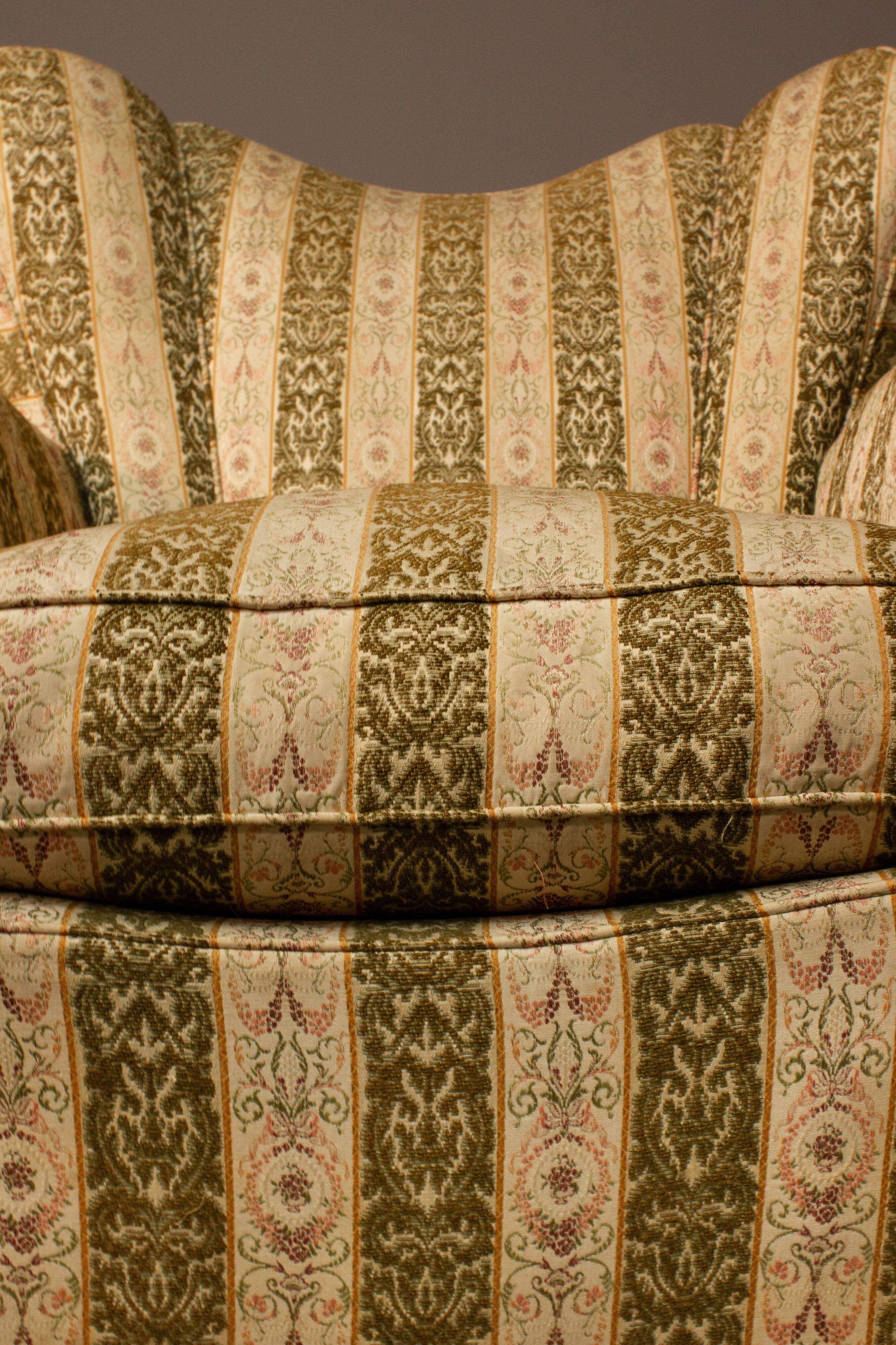 Three-seater sofa and armchair, 50s, set of 2