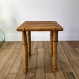 Vintage rattan and bamboo stool 50s-60s