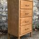 Chiffonnier pieds compas bois brut 1950