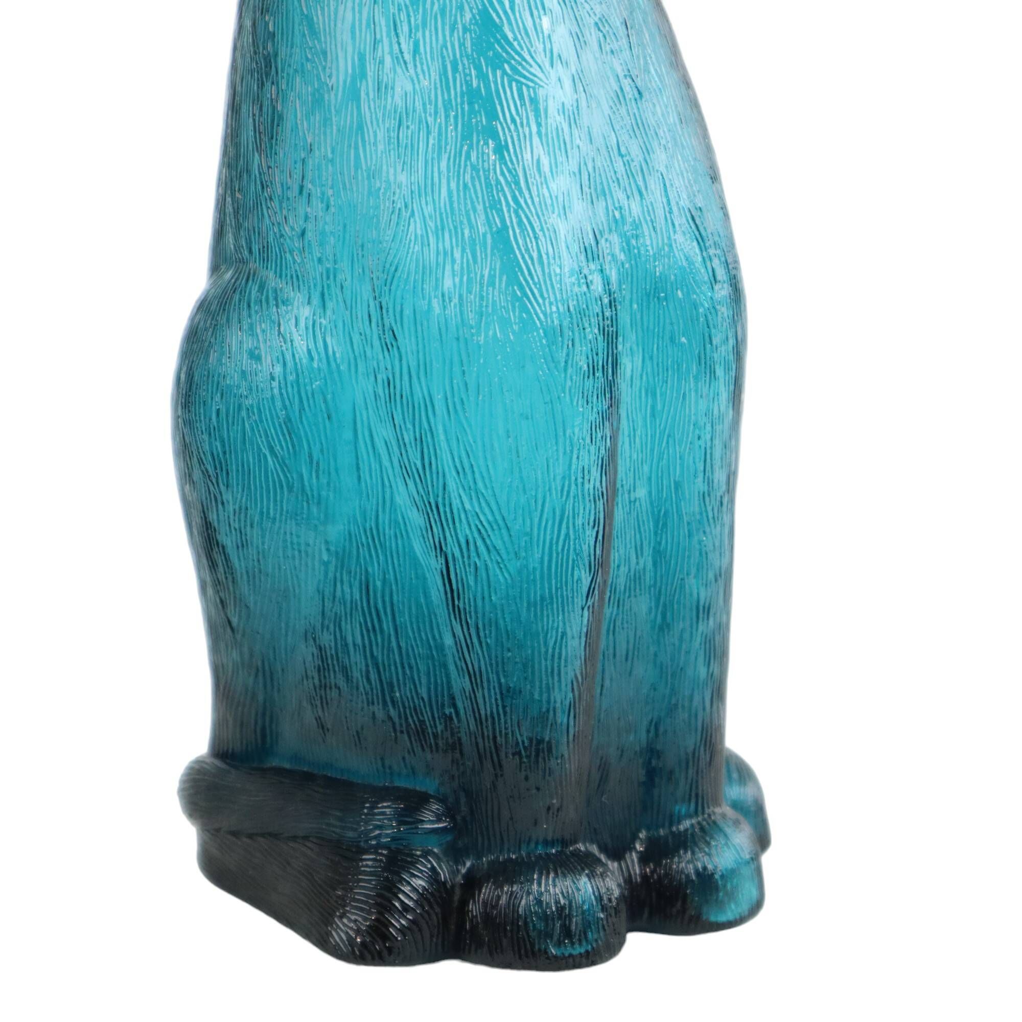 Vintage Decanter Dachshund Dachshund Blue Glass Empoli Italy 32cm