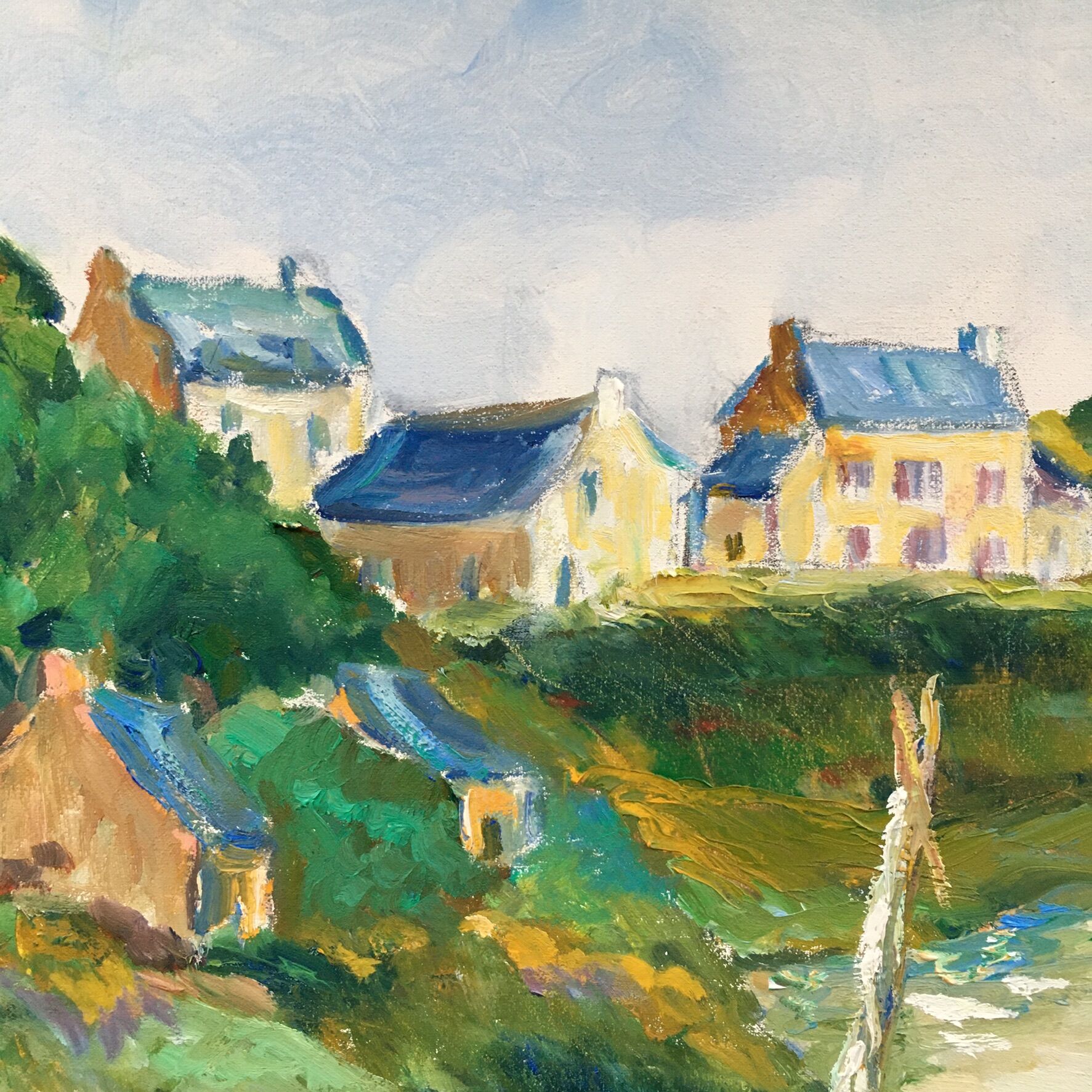 Colorful seaside painting