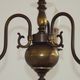 French Vintage Old Aged Bronzed Metal 3 Light Flemish Style Chandelier 4804