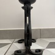 Brutalist double candle holder wrought iron