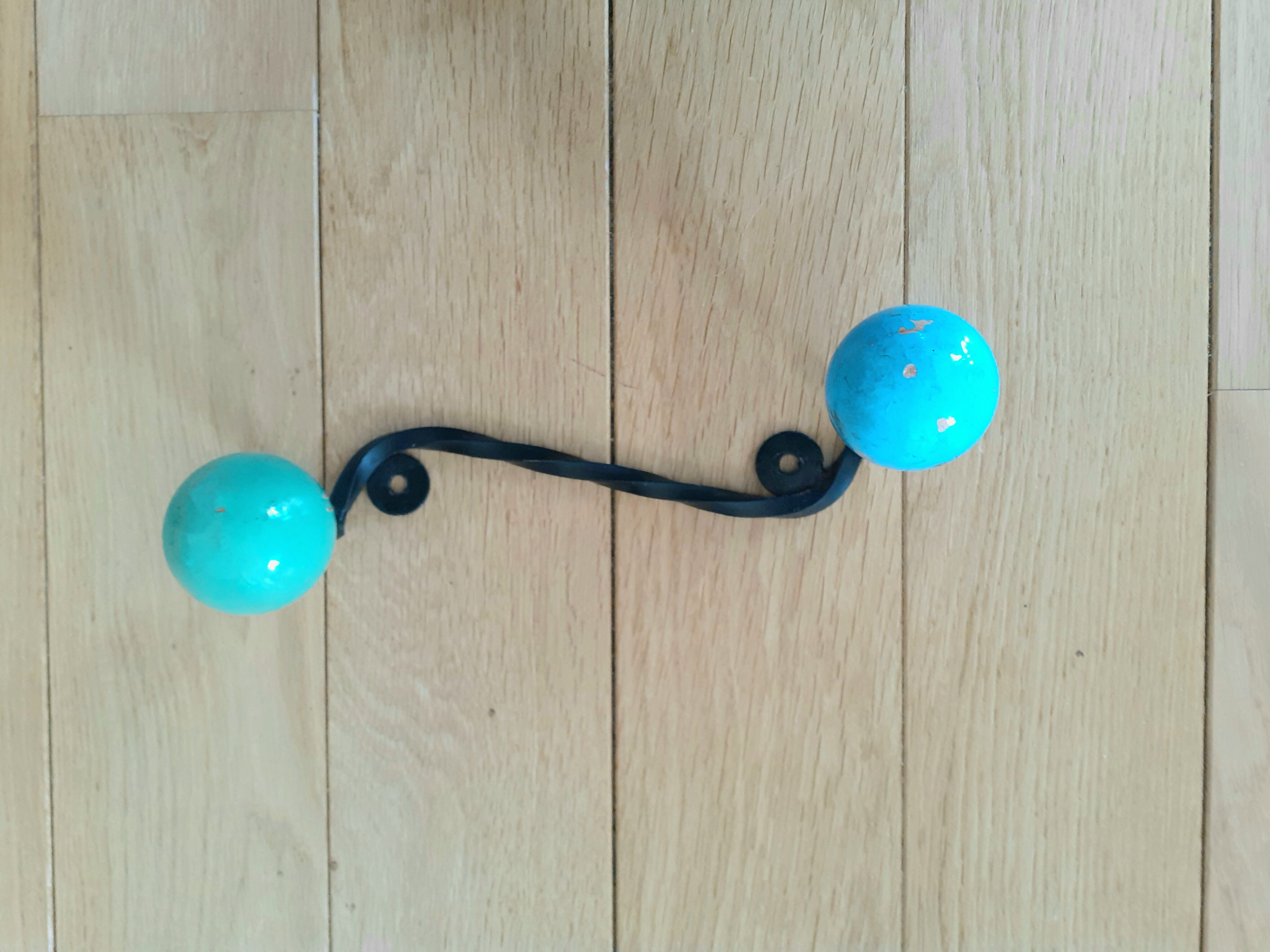 Wall coat rack two ball hooks