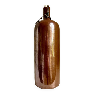 Brown glazed stoneware bottle