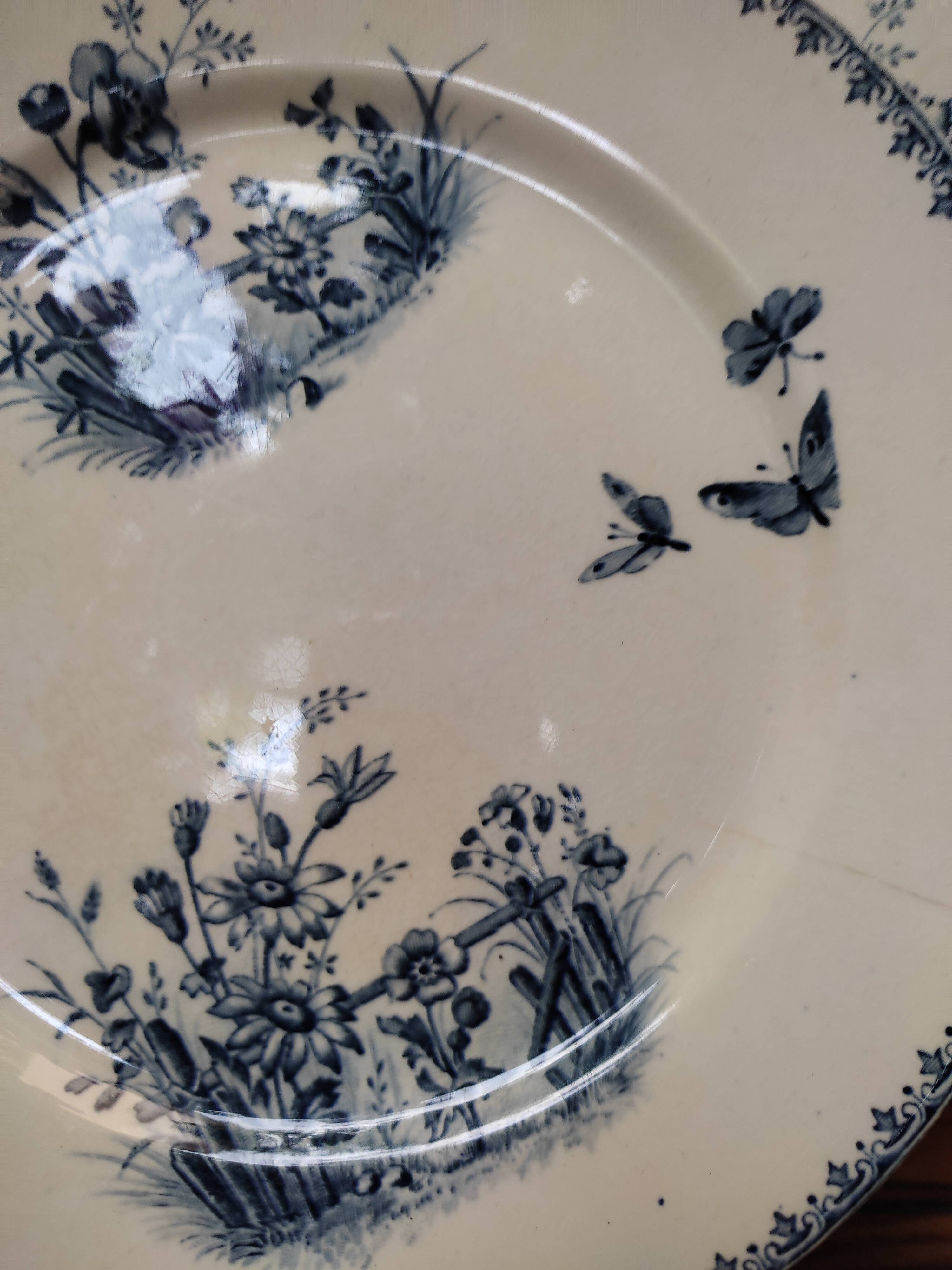 6 assiettes terre de fer Sarreguemines