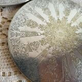 Set of 2 Silver-Plated Metal Coasters for Carafes or Bottles, Swedish