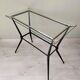 Antique side table in metal and glass