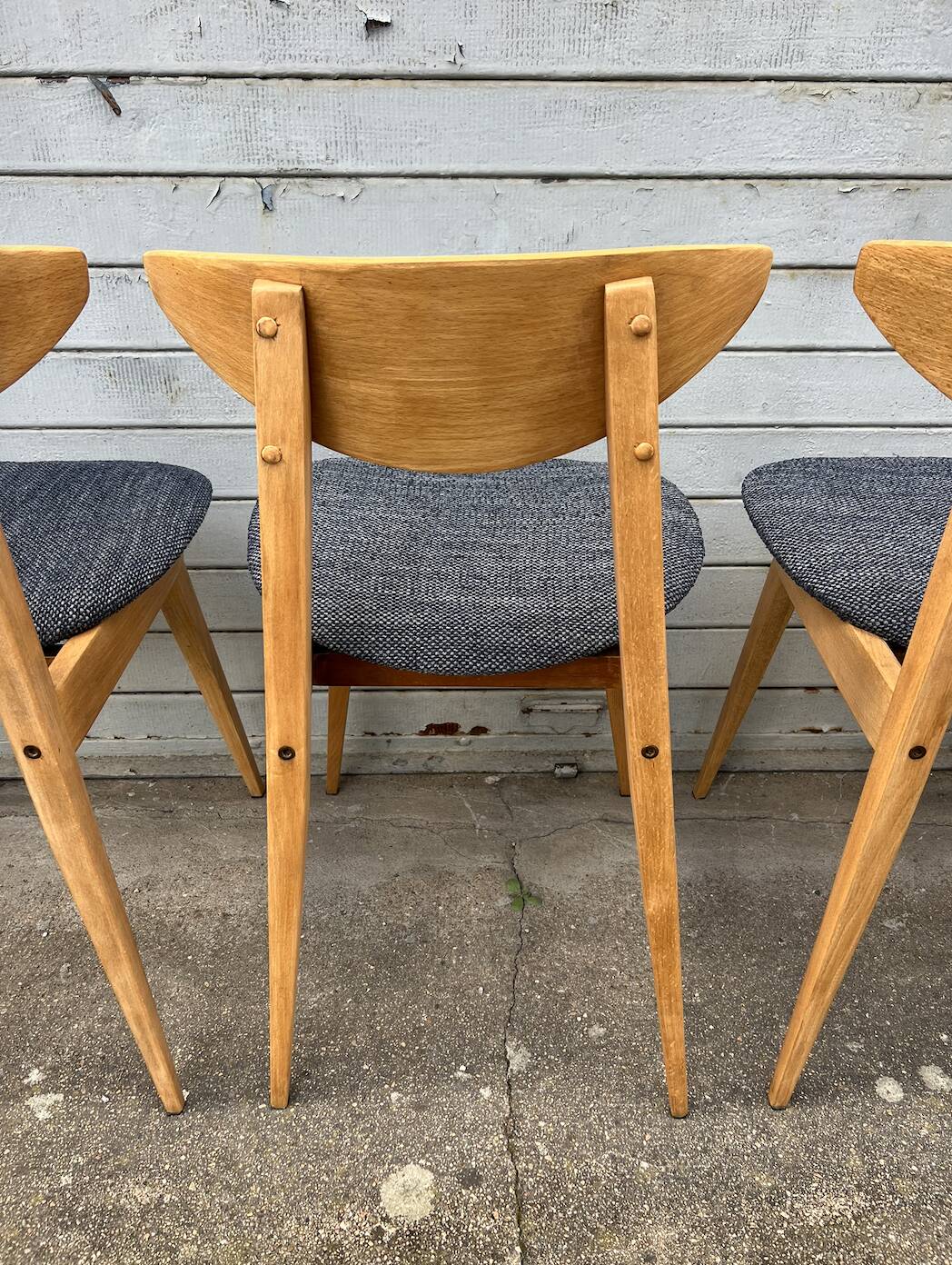 (Lot) 4 chaises Baumann Fontania (restaurées) 1960