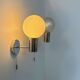 Pair of vintage wall lights, chrome and glass, Germany 1970