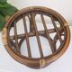 Vintage rattan ottoman, bamboo 70s with its cushion
