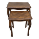 2 nesting tables in solid wood in Louis XV style