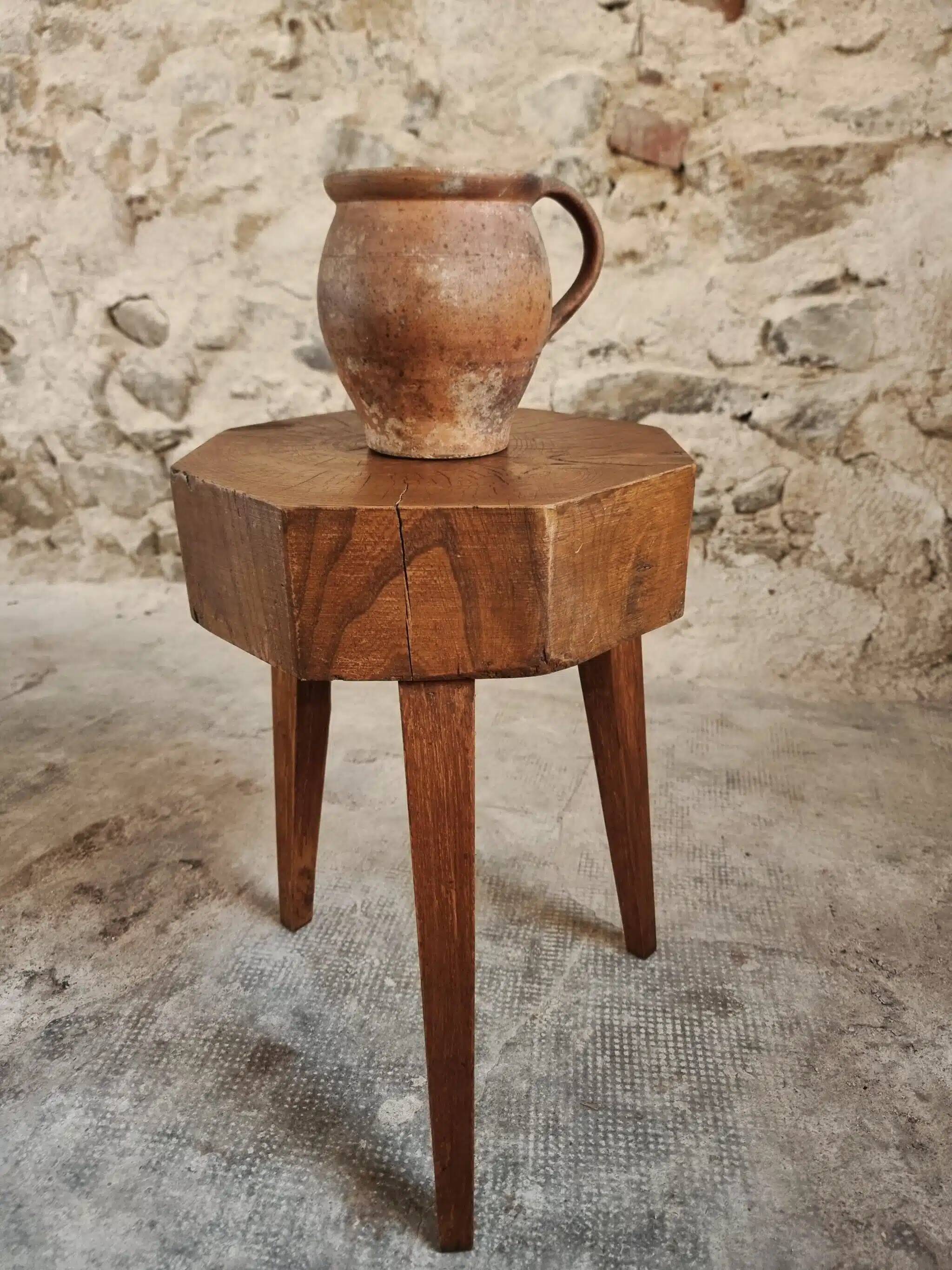 Vintage Oak Stool – Solid Oak Seat – Rustic 1960s Crafts – 31×31×50 cm